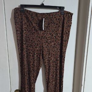 Leopard Print Brown Pants